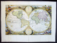 1677 Visscher Twin Hemisphere World Map, 2nd State