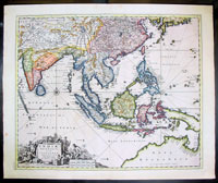 1670 Visscher Map Australia East Indies SE Asia & India