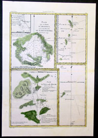 1780 Bonne Cook Antique Maps Russia, Japan, Macao China  