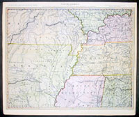 1833 SDUK Map of Missouri, Kentucky, Tennessee, Miss