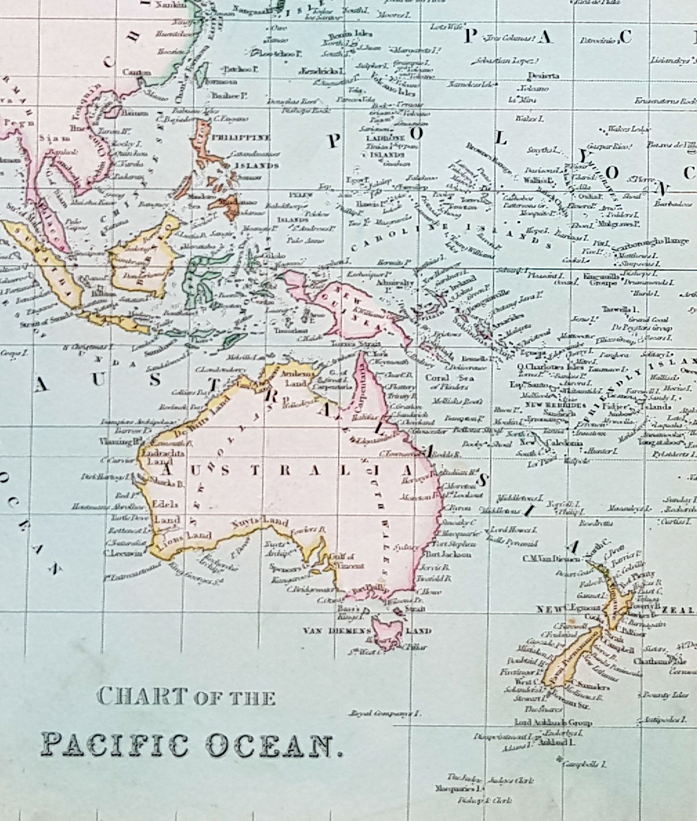 1834 Teesdale Map Australia New Zealand Pacific America
