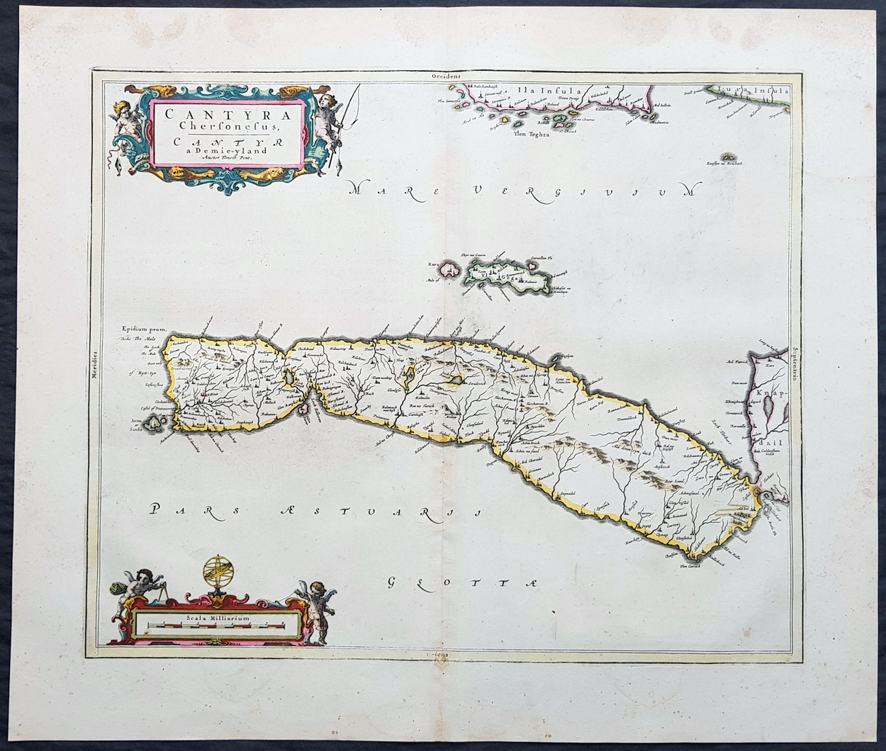 1657 Blaeu Map of Kintyre Peninsula, Scotland