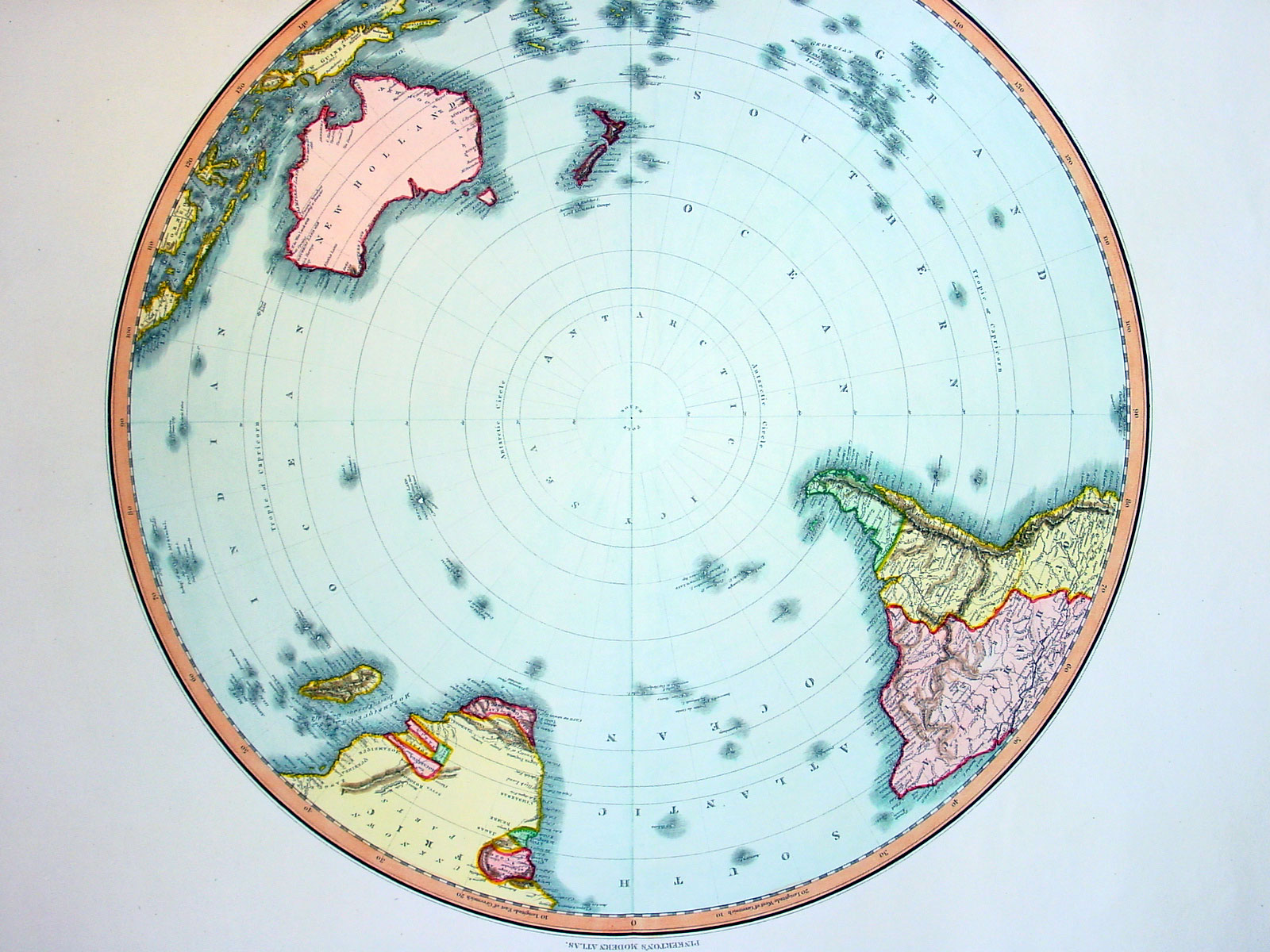 1812 Pinkerton Large Antique Twin Hemisphere World Maps | eBay