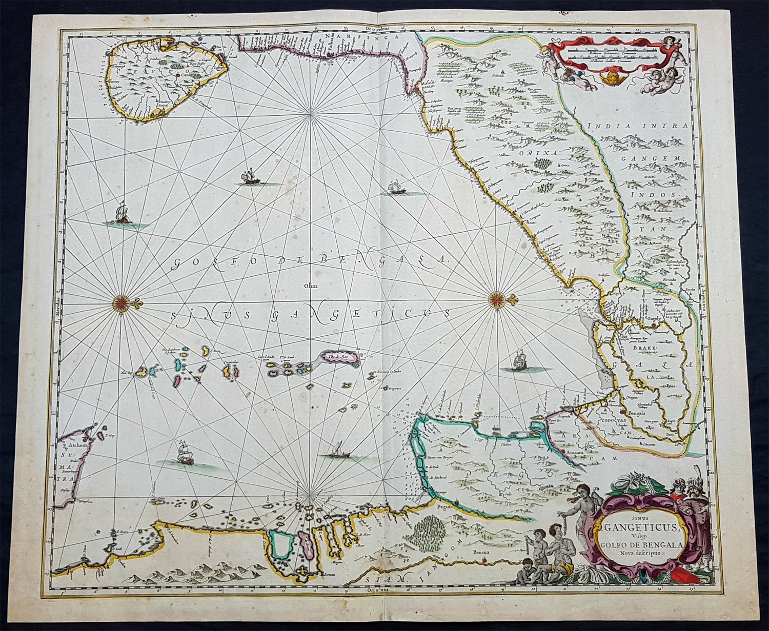 1650 Jansson Map of The Bay of Bengal, India, Siam