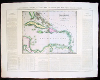 1825 Carey & Lea Buchon Large Map West Indies Caribbean