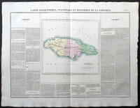 1825 Carey & Lea Buchon Large Map Jamaica, Caribbean