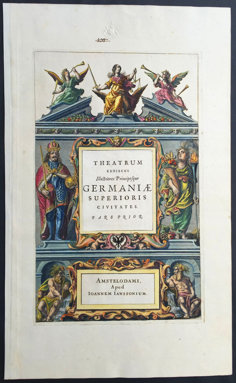 1640 Jansson Antique Title Page for German Atlas