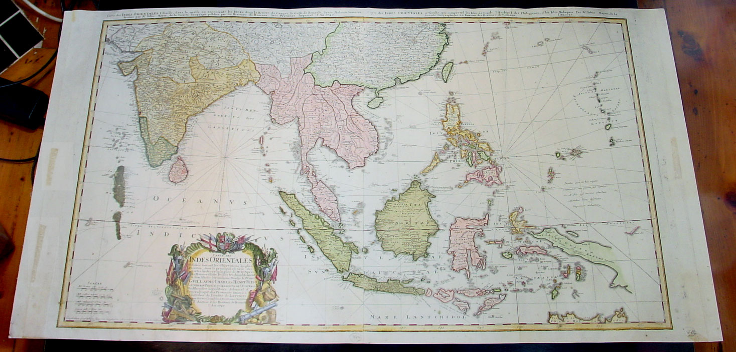 1748 Homann Large Antique Map of SE Asia & East Indies