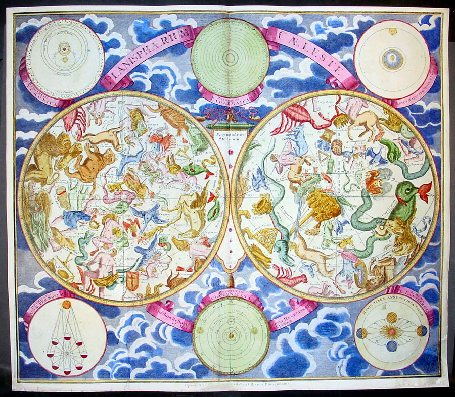 1708 Doppelmayr Antique Celestial Constellation Chart