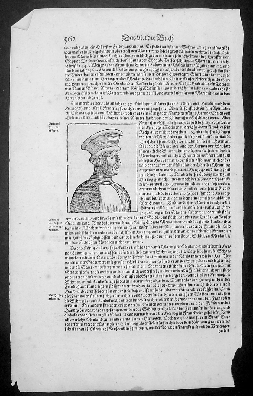 1628 Munster Antique Print of an Italian Nobleman  
