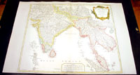 1751 Large De Vaugondy Map of India Tibet Burma SE Asia