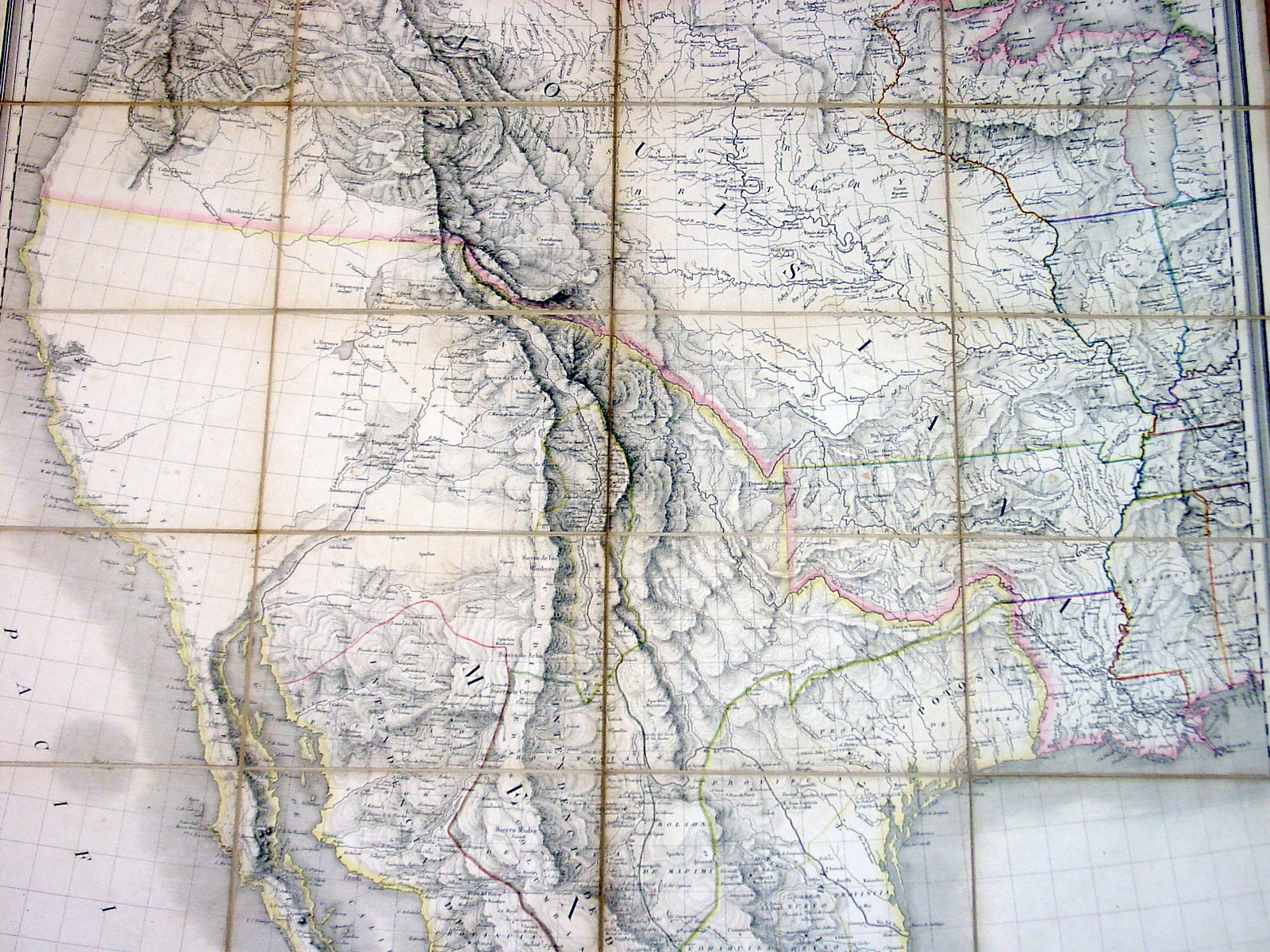 1820 Tardieu Large Rare Antique Map of Texas Mexico California